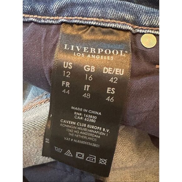 Liverpool Cropped Fray Hem Jeans 12/31 Lexington - Picture 5 of 5